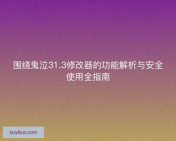 围绕鬼泣31.3修改器的功能解析与安全使用全指南